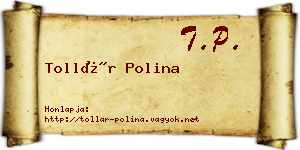 Tollár Polina névjegykártya